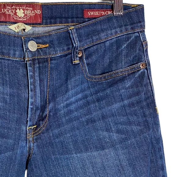 Lucky Brand Sweet N Crop Dark Blue Wash Mid Rise Jeans 10 - Picture 8 of 16